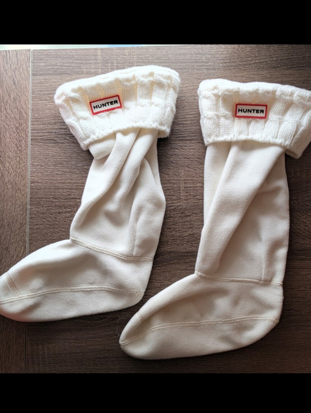 Hunter Cable KNIT Boot Socks - Fleece Lined Size Medium
